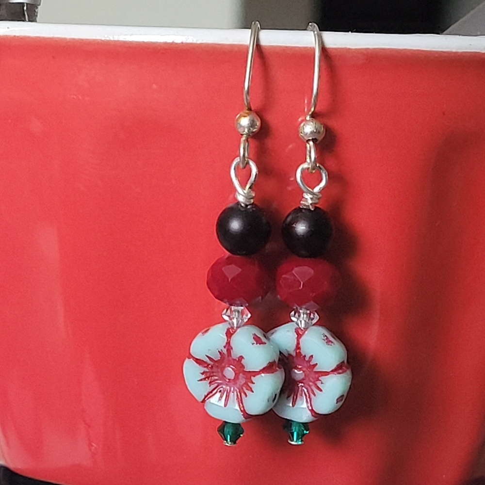 Blue Daisy Earrings